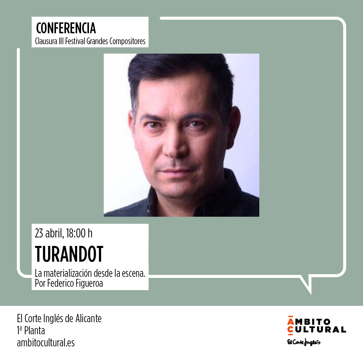 Clausura III Festival Grandes Compositores - Conferencia 'Turandot, La materialización desde la escena' por Federico Figuero